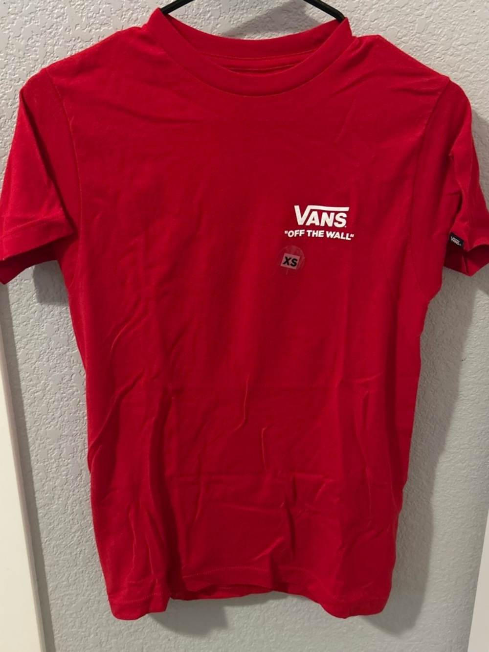 Vans Red 'Off The Wall' Logo Short Sleeve Tee